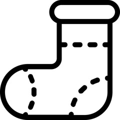 
Christmas Stocking Flat Vector Icon 
