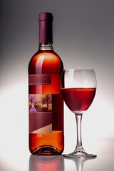 Bottle of Red Wine and Glass
