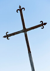 Fototapeta premium Croix de chemin sur l'Aubrac, France
