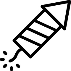 
Firework Rocket Flat Vector Icon 
