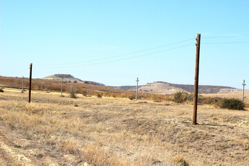 Obraz premium power lines in the field