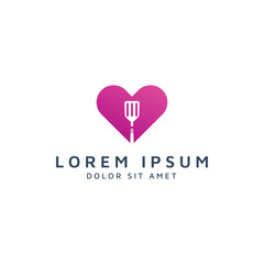 heart and spatula negative space logo design