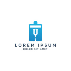 battery and spatula negative space logo design