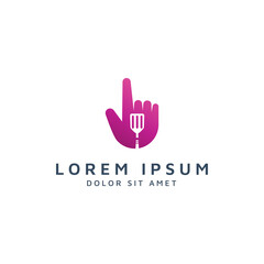 hand and spatula negative space logo design