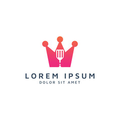 crown and spatula negative space logo design