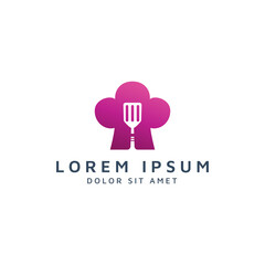 kitchen and spatula negative space logo design