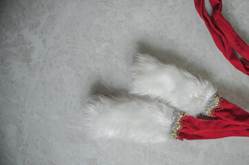 red santa claus belt on a light background