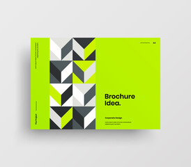 Creative business abstract horizontal front page vector mock up. Corporate geometric report cover illustration design layout. Company identity brochure template.