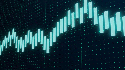 Business graph chart of stock market investment trading profit and loss. Financial chart with up trend line graph stock future trading