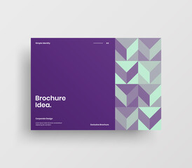 Creative business abstract horizontal front page vector mock up. Corporate geometric report cover illustration design layout. Company identity brochure template.