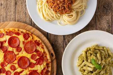 Assortment of Italian pasta dishes
