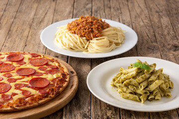 Assortment of Italian pasta dishes