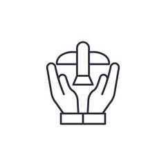 Hand holding plane icon isolated on white background. Eco trip symbol modern, simple, vector, icon for website design, mobile app, ui. Vector Illustration