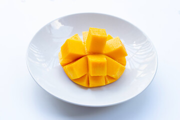 Tropical fruit, Mango  on white background.