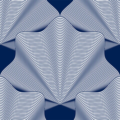 Geometric seamless pattern, abstract tiling background, vector repeat endless wallpaper illustration. Shellfish shells shapes trendy repeat motif. Single color, black and white. 