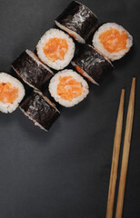 Sushi on dark background