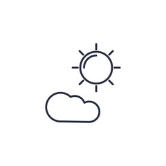 Sun and cloud icon isolated on white background. The weather symbol modern, simple, vector, icon for website design, mobile app, ui. Vector Illustration