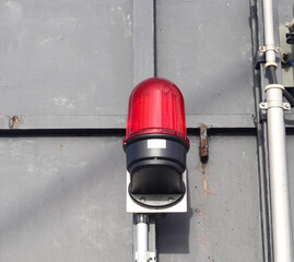 Closeup shot of a red warning light