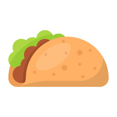 Taco Finger Food Vector color Icon Design, Quesadilla Wrap with lettuce Concept, Mexican culture symbol on White background, Customs and Traditions Signs, cinco de Mayo federal holiday elements 