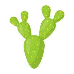 Edible nopal pad Vector color Icon design, Mexican giant cactus Concept, Mexican culture symbol on White background, Customs and Traditions Signs, 