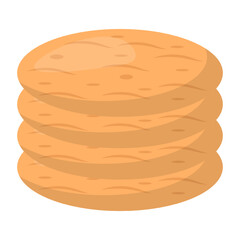 Totopos Vector color Icon Design, Tortilla Bread Concept, Mexican culture symbol on White background, Customs and Traditions Signs, Mesoamerican Flatbread, cinco de Mayo federal holiday elements 