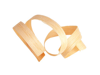 Wooden spiral sawdust isolated on the white