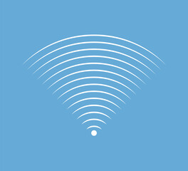 WiFi. Vector white icon on a blue background.