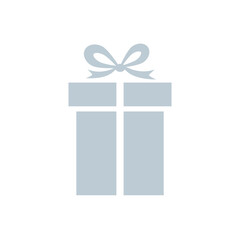Gift box icon. Holiday concept silhouette present box. Vector illustration isolated on white.