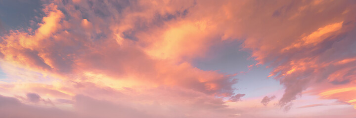 background of cloudscape with beautiful clouds at sunset on sky - obrazy, fototapety, plakaty