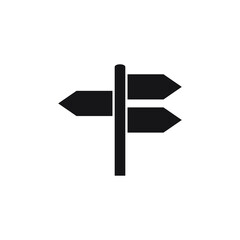 Signpost icon, direction solid icon isolated