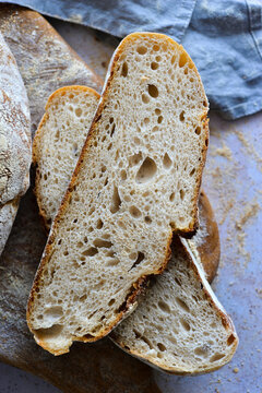 Two slices of sourdough bread
