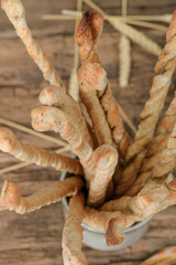 Italian grissini. Bread sticks. Italian appetizer. 