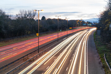 Motorway Birmingham, M5 , light trails