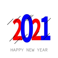 2021, Happy New Year. Greeting card with the words Happy New Year 2019. Holiday background, banners, posters. Vector Illustration