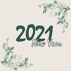 2021, Happy New Year. Greeting card with the words Happy New Year 2019. Holiday background, banners, posters. Vector Illustration