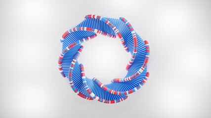 Abstract circular shape DNA isolated on white background. 3d illustration