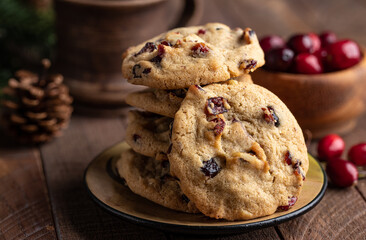 Stack of Cranberry Walnut Cookies