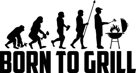 Born to grill on the white background. Vector illustration