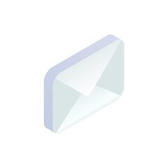 New unread message isometric icon, Mobile Email, New e-mail sign. 3d Social network, sms chat, spam, incoming mail vector envelope symbol for website, landing design, app, advert