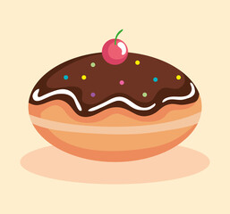 Happy hanukkah sufganiot design, holiday celebration judaism religion festival traditional and culture theme Vector illustration