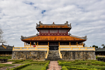 One beautiful building inside the ancient Imperial City of Hue, Vietnam.