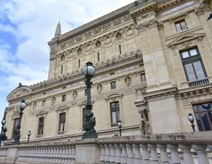 Fototapeta na wymiar Opera Garnier or Palais Garnier, side view from the street. Paris, France.