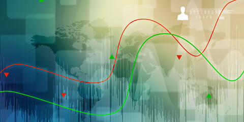 2d rendering Stock market online business concept. business Graph 
