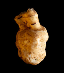 Ginger root isolated on black