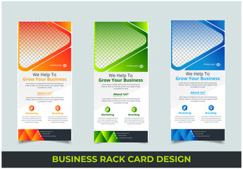 Fototapeta na wymiar Corporate business dl flyer design, creative and editable rack card design template. 