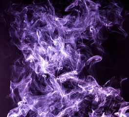 Obraz premium Purple smoke isolated on black background. Abstraction
