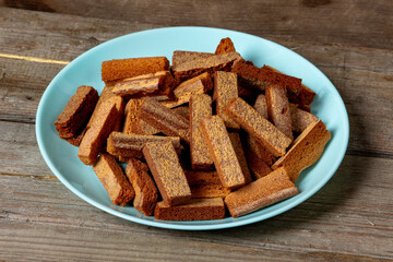 Apple crackers on a wooden background