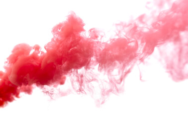 Red smoke isolated on a white