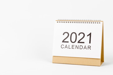 Calendar desk 2021 for organizer to planning and reminder on white background.
