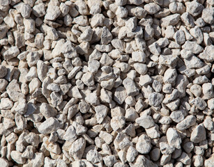 Stone gravel at a construction site as a background.